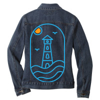 Ocean Waves 2 Ladies Denim Jacket | Artistshot