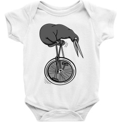 kiwi riding a bike Baby Bodysuit | Artistshot