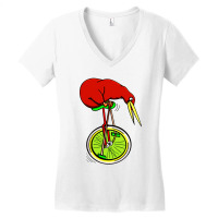 Kiwi Riding A Bike Women's V-neck T-shirt | Artistshot