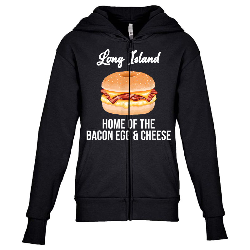 Long Island New York Bacon Egg And Cheese T Shirt Youth Zipper Hoodie by belewomritans | Artistshot