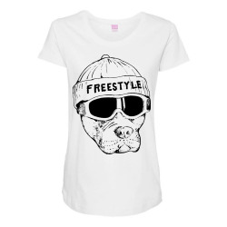 freestyle dog snowboard Maternity Scoop Neck T-shirt | Artistshot