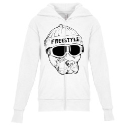 freestyle dog snowboard Youth Zipper Hoodie | Artistshot