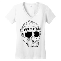 Freestyle Dog Snowboard Women's V-neck T-shirt | Artistshot