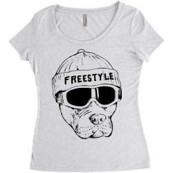 freestyle dog snowboard Women's Triblend Scoop T-shirt | Artistshot