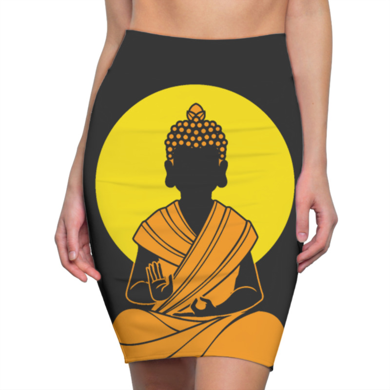 Buddha Buddhism Buddhist Pencil Skirts | Artistshot