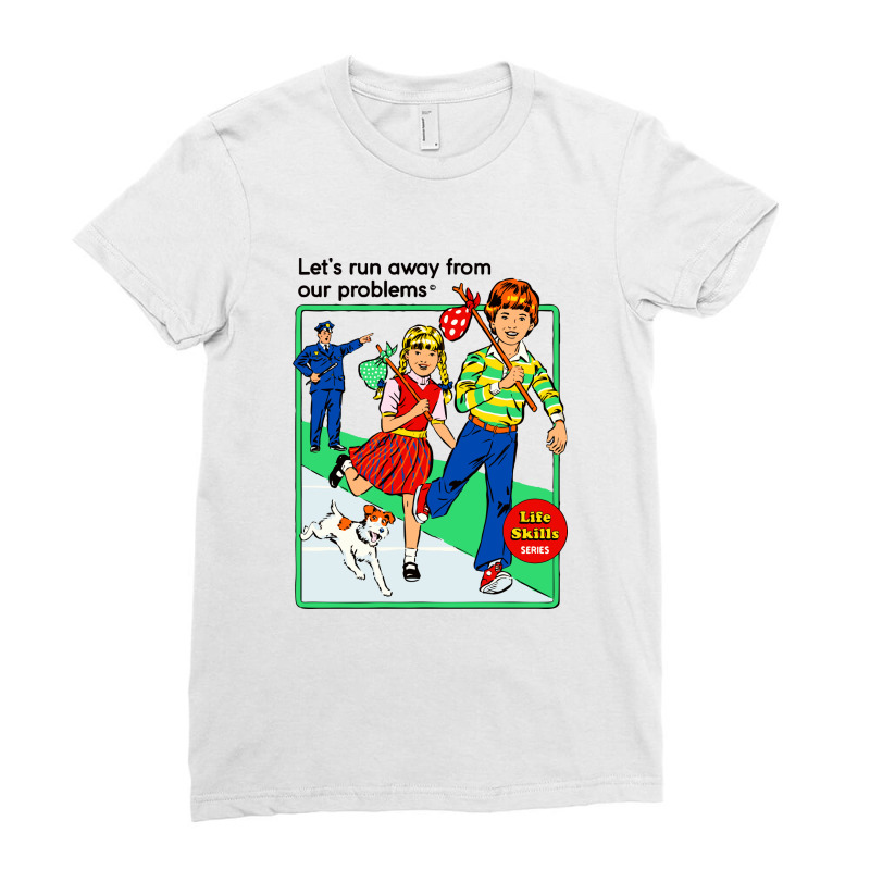 Let's Run Away Ladies Fitted T-Shirt by stevenrhodes | Artistshot