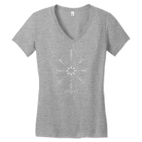 Vegvisir Viking Runes Sign, Wiccan Wicca, Occult Voodoo Medieval, Vegv Women's V-neck T-shirt | Artistshot