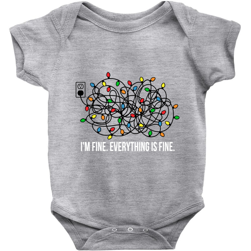 It's Fine I'm Fine Everything Is Fine Teacher Xmas Lights Sweatshirt Baby Bodysuit | Artistshot