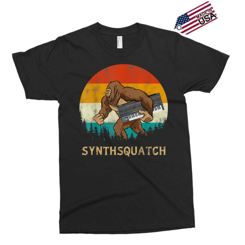 Synthsquatch Bigfoot Holding Synthesizer Synthesiser Design T Shirt Exclusive T-shirt | Artistshot