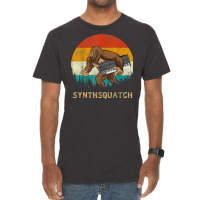 Synthsquatch Bigfoot Holding Synthesizer Synthesiser Design T Shirt Vintage T-shirt | Artistshot