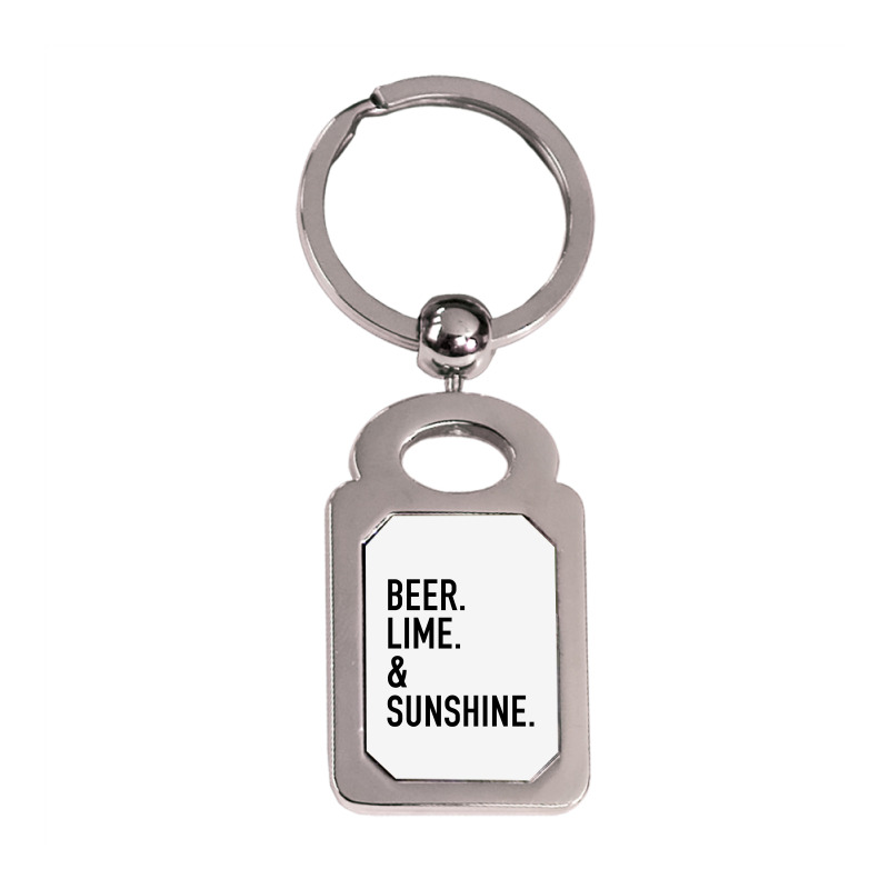 Beer Lime And Sunshine [tw] Silver Rectangle Keychain | Artistshot