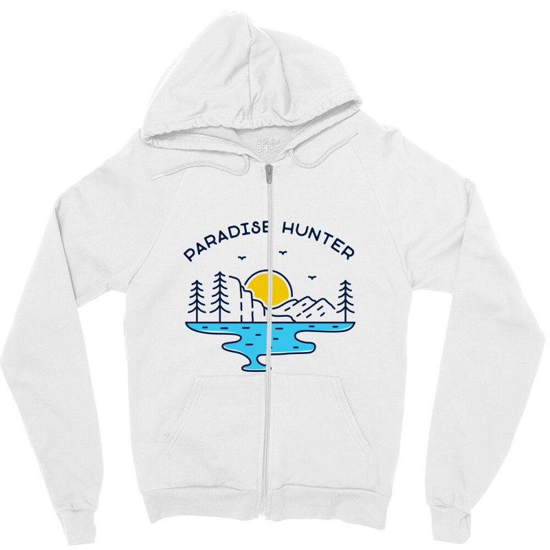 Paradise Hunter 3 Zipper Hoodie by VEKTORKITA | Artistshot