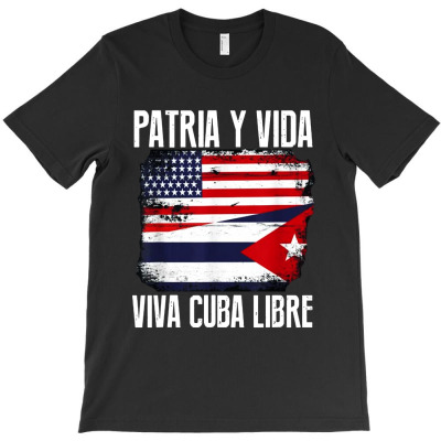 Half American Cuban Flag Vintage T-shirt Designed By Shannon J Spencer