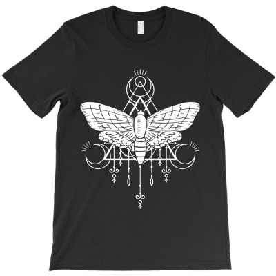 Goth Moth And Crescent Moon Creepy Design T-shirt Designed By Shannon J Spencer
