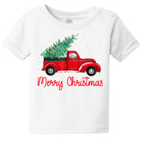 Red Truck Pick Up Christmas Tree Light Merry Christmas Light T Shirt Baby Tee | Artistshot