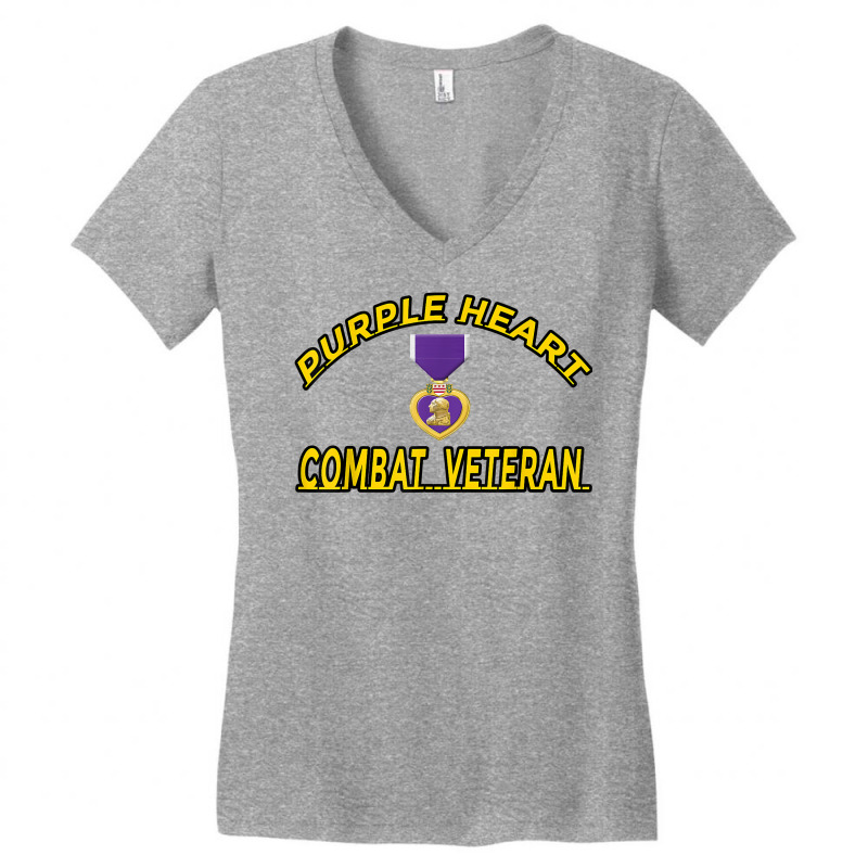 Purple Heart Combat Veteran T Shirt T Shirt Women's V-Neck T-Shirt by johnjosephmenk | Artistshot