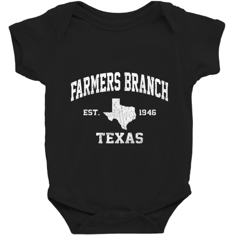 Farmer Farmers Branch Texas Tx Vintage State Athletic Style Baby Bodysuit by criticizematter | Artistshot