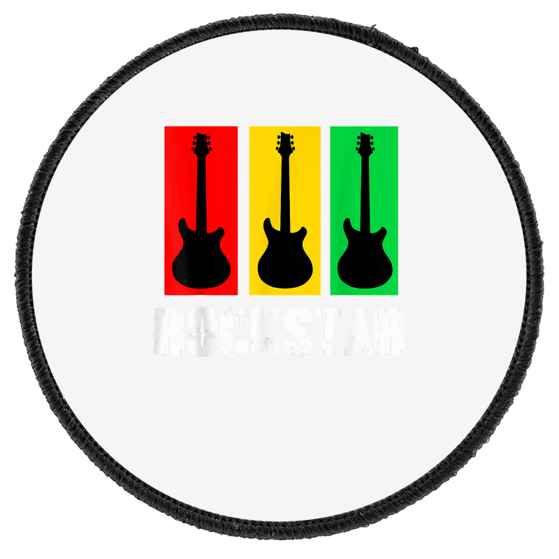 Rockstar Kids Tshirt Vintage Guitar Tshirt Round Patch | Artistshot