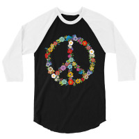 Love And Peace Flower Hippie Lover Beautiful Cute Funny Gift T Shirt 3/4 Sleeve Shirt | Artistshot