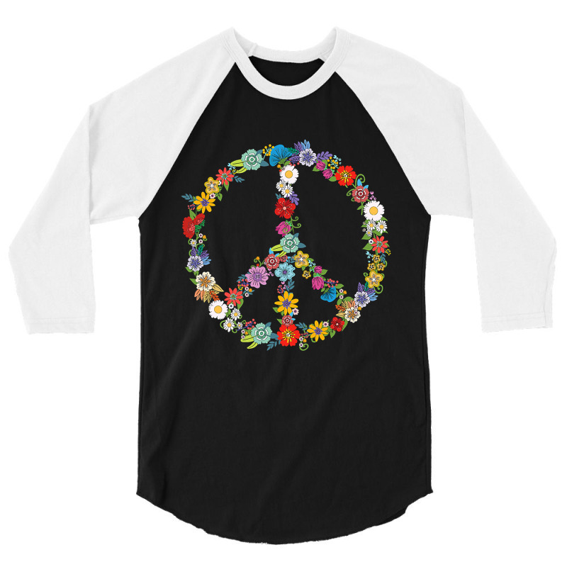 Love And Peace Flower Hippie Lover Beautiful Cute Funny Gift T Shirt 3/4 Sleeve Shirt | Artistshot