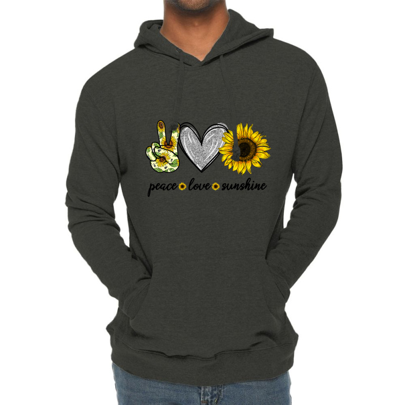 Peace Love Sun.shi.ne  Sunflower Hippie T Shirt Lightweight Hoodie | Artistshot