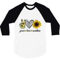 Peace Love Sun.shi.ne  Sunflower Hippie T Shirt 3/4 Sleeve Shirt | Artistshot