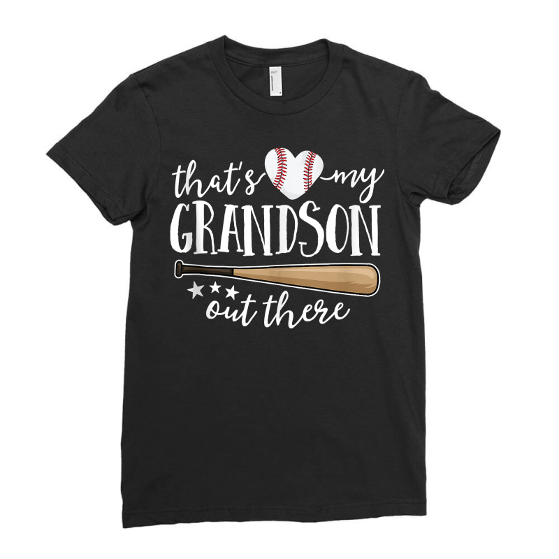 That's My Grandson Out There Gift Women Baseball Grandma Tank Top Ladies Fitted T-Shirt by norhannuchols | Artistshot