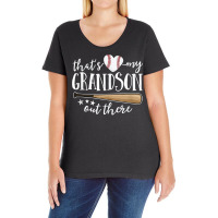 That's My Grandson Out There Gift Women Baseball Grandma Tank Top Ladies Curvy T-shirt | Artistshot