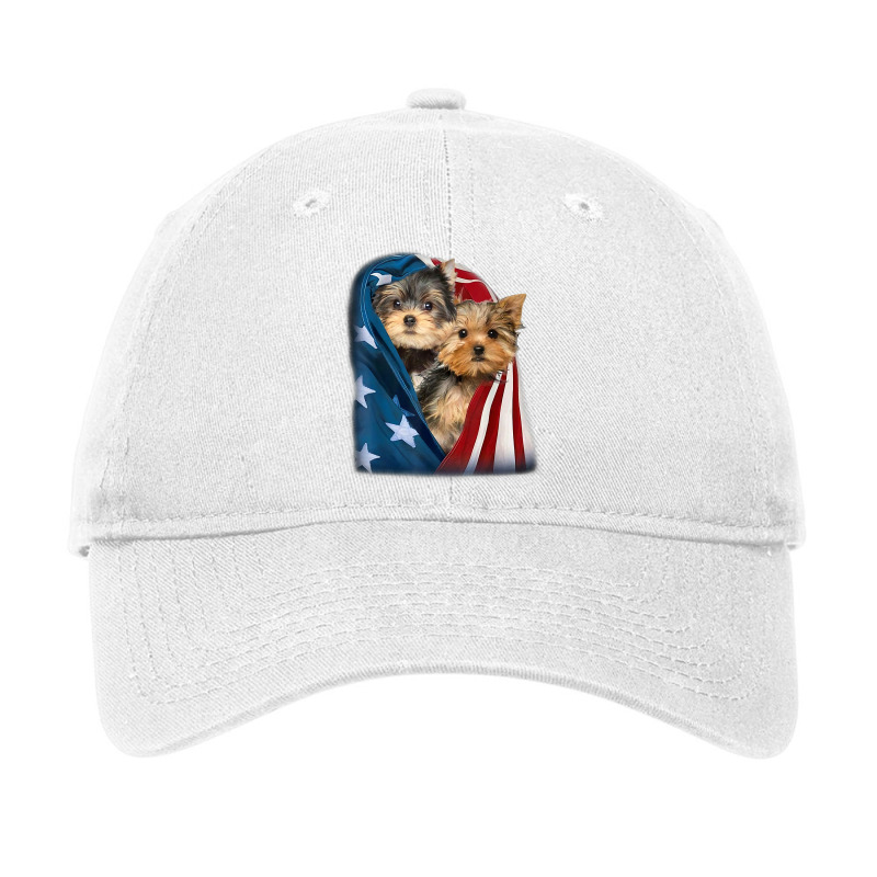 Yorkshire Terrier Us Flag July 4th Patriotic Yorkie Puppies T Shirt Adjustable Cap by emly9i8u7y6y5t | Artistshot