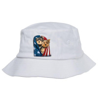 Yorkshire Terrier Us Flag July 4th Patriotic Yorkie Puppies T Shirt Bucket Hat | Artistshot