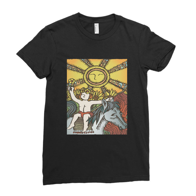 The Sun Tarot Ladies Fitted T-shirt | Artistshot