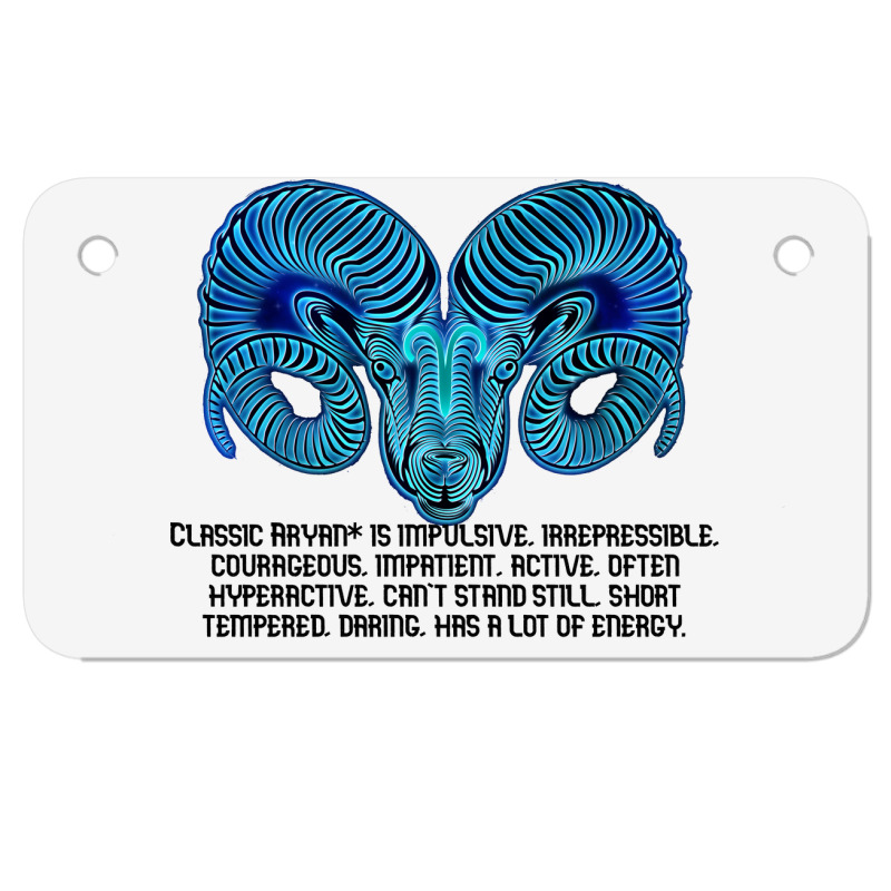 Zodiac Sign Of Aries Astrology Motorcycle License Plate | Artistshot