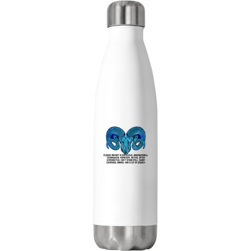 Zodiac Sign Of Aries Astrology Stainless Steel Water Bottle | Artistshot