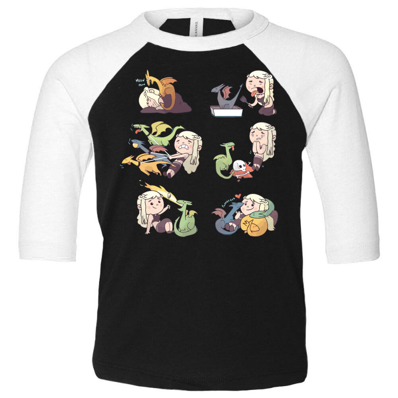 Crazy Dragon Lady Toddler 3/4 Sleeve Tee by abshato | Artistshot