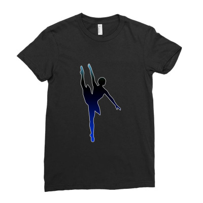 Dancer In Blue Ladies Fitted T-shirt Designed By Red Story
