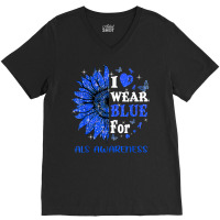 Twinkle Heart Sunflower Als Awareness T Shirt V-neck Tee | Artistshot