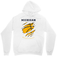 Mi The Wolverine State Distressed Michigan Basketball Hoops T Shirt Unisex Hoodie | Artistshot