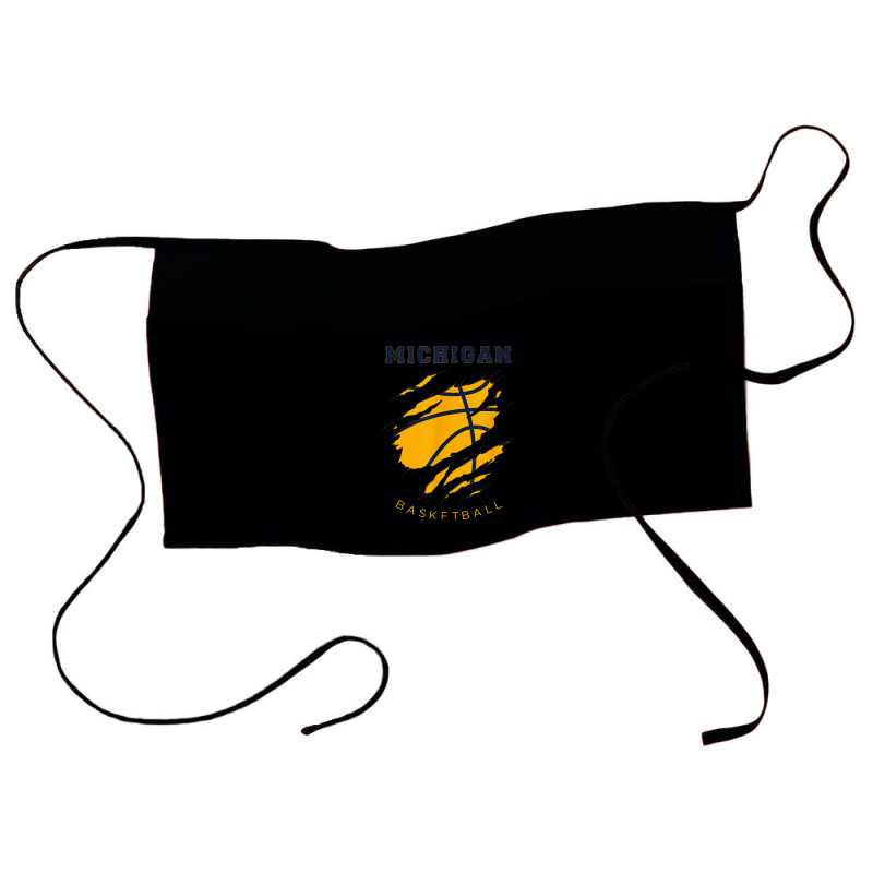 Mi The Wolverine State Distressed Michigan Basketball Hoops T Shirt Waist Apron | Artistshot