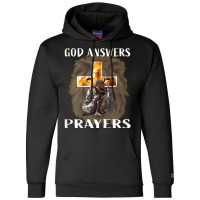 Womens Prayer Warrior God Answers Prayers Christian Religious Quote T Champion Hoodie | Artistshot