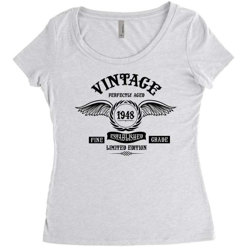 Vintage Perfectly Aged 1948 Women's Triblend Scoop T-shirt by SabriAcar | Artistshot