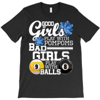 Womens Bad Girls Play With Balls   Funny Pool Billiard Player V Neck T T-shirt | Artistshot