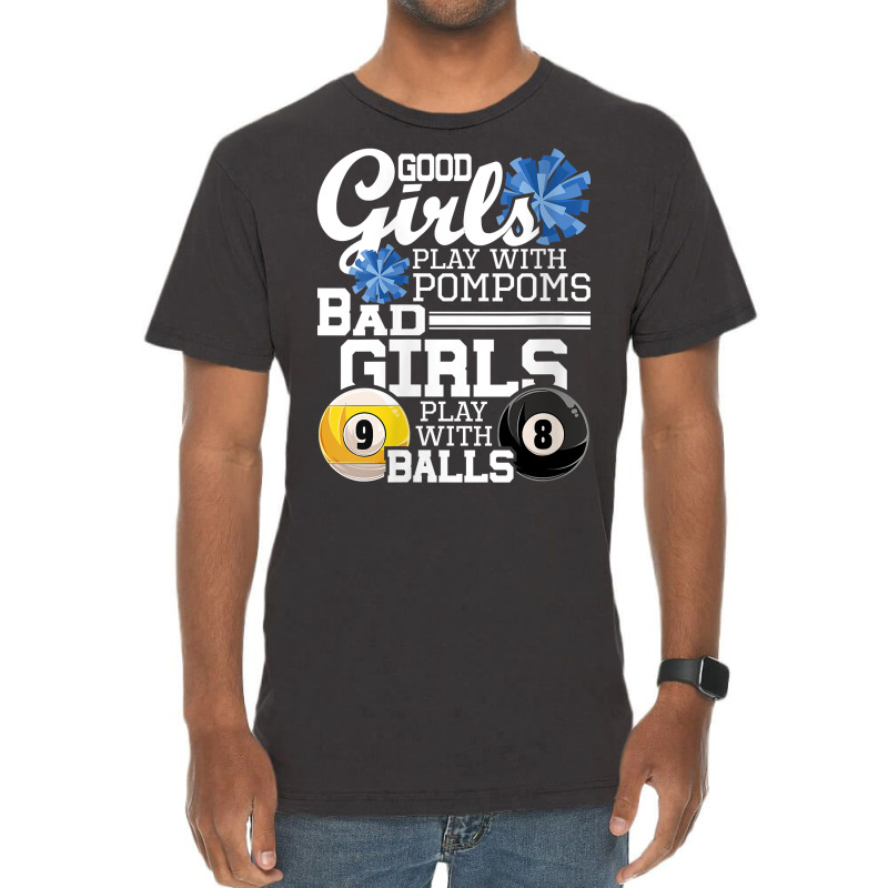 Womens Bad Girls Play With Balls   Funny Pool Billiard Player V Neck T Vintage T-shirt | Artistshot