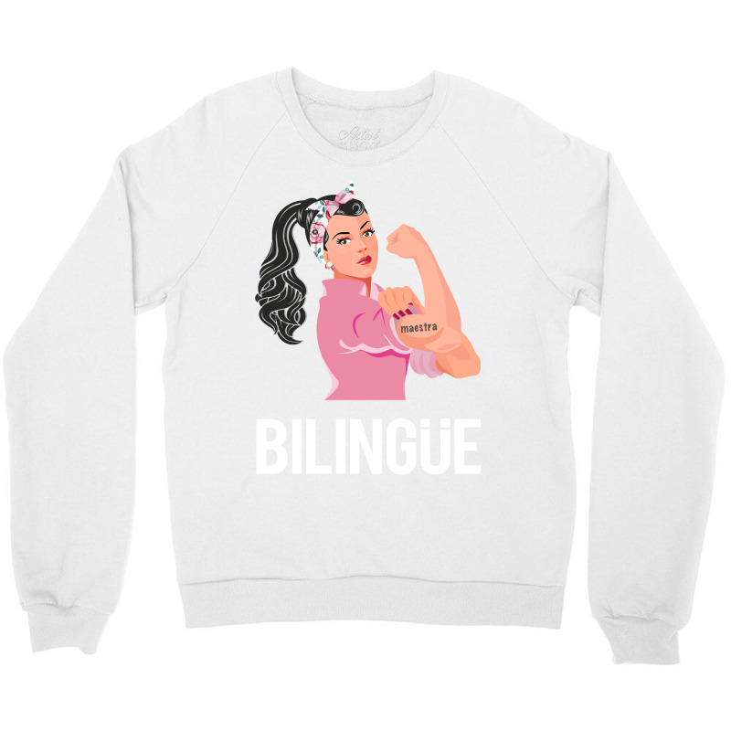 Maestra Bilingue Bilingual Spanish Teacher Long Sleeve T Shirt Crewneck Sweatshirt by HUUY | Artistshot