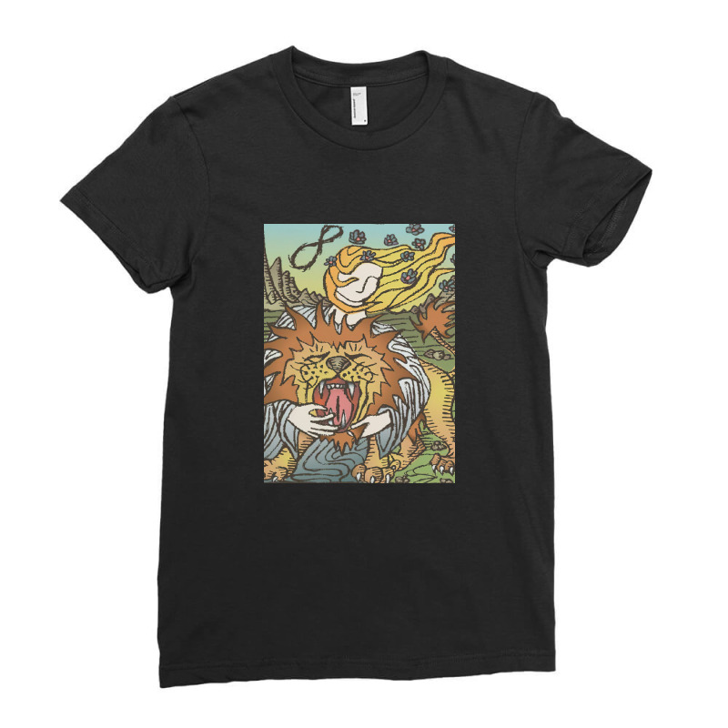 Strength Tarot Ladies Fitted T-Shirt by scottrussell | Artistshot