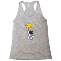 Cute Astronaut Floating With Moon Balloon Racerback Tank | Artistshot