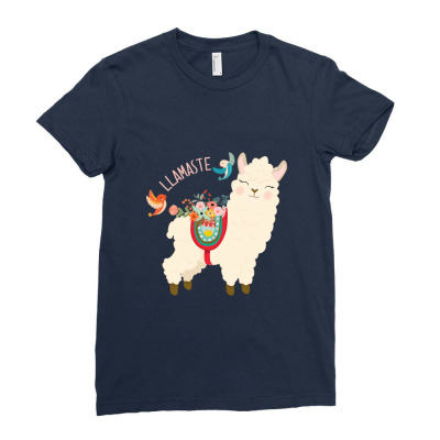 Llamaste - When A Llama Offers You A Respectful Greeting Ladies Fitted T-shirt Designed By Tmax