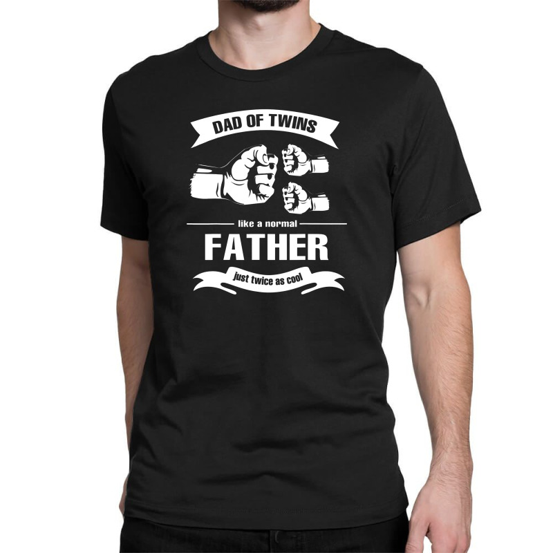 Mens Dad Of Twins 2022 Funny Daddy Father Twice Father's Day Classic T-shirt | Artistshot