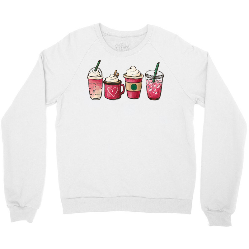 Valentine Coffee Heart Iced Coffee Lover Valentine Day Women T Shirt Crewneck Sweatshirt by alayziahollars | Artistshot