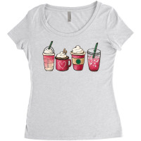 Valentine Coffee Heart Iced Coffee Lover Valentine Day Women T Shirt Women's Triblend Scoop T-shirt | Artistshot