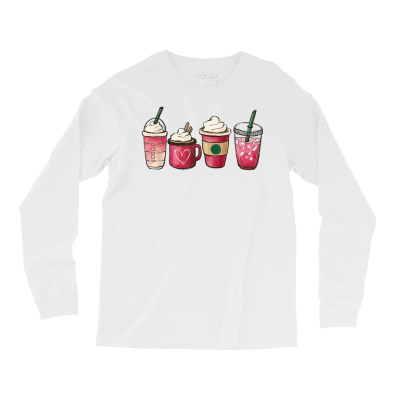 Valentine Coffee Heart Iced Coffee Lover Valentine Day Women T Shirt Long Sleeve Shirts by alayziahollars | Artistshot